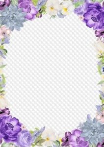 marco de flores lila - Marco de flores PNG