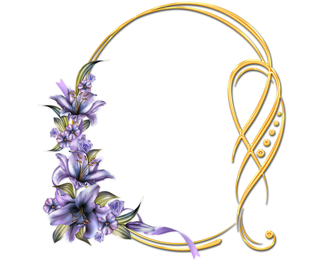 Descargar marcos de flores con Lirios color morado para fotomontaje