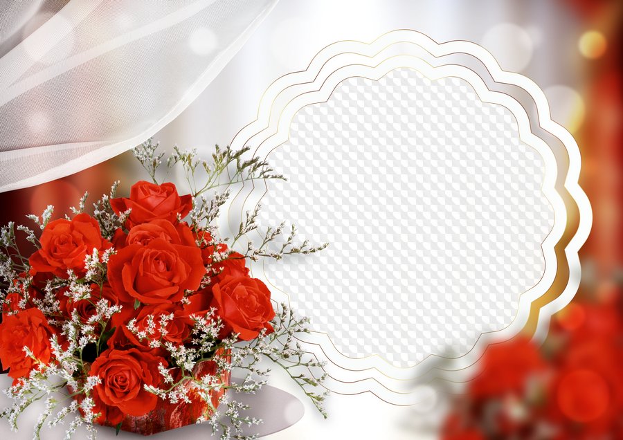 Marco de foto con rosas